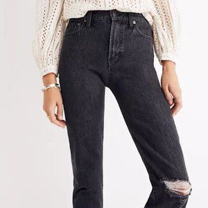 Madewell Tall Perfect Vintage Jean in Roxstone Wash: Knee-Rip Edition